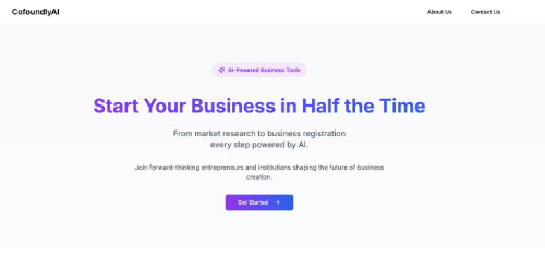 Cofoundly.ai dashboard showing business idea validation